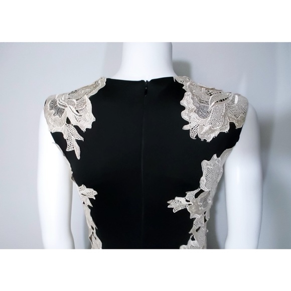 AX Paris Black Bodycon w/ Cream Lace Panel - Picture 6 of 16